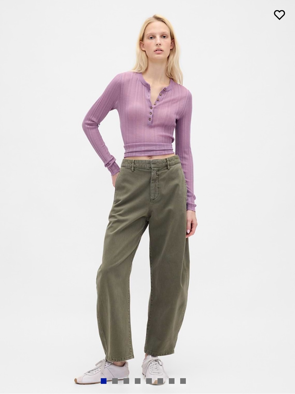 Gap Moss Green Mid Rise Twill Barrel Pant
